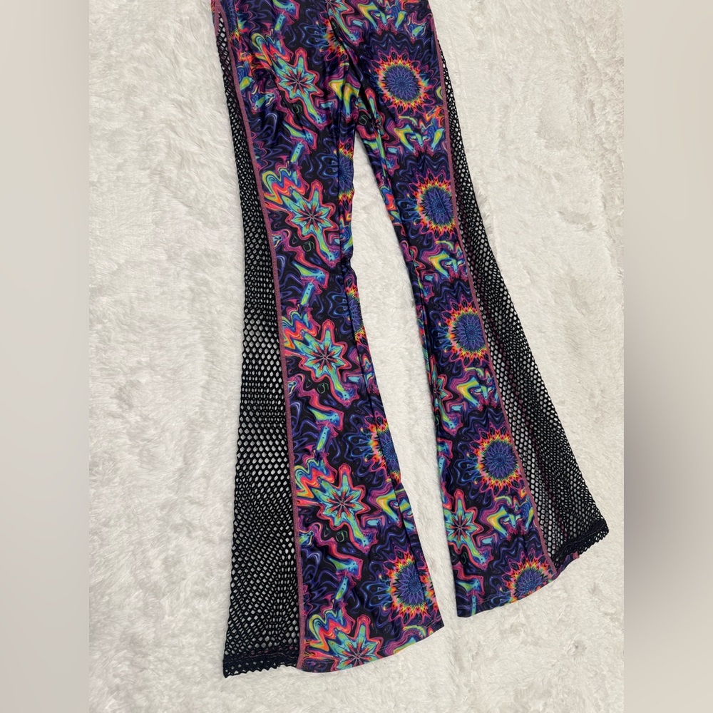 New Xs trippy hippy pants leggings festival rave boho hippie tye dye stretch - Picture 3 of 5